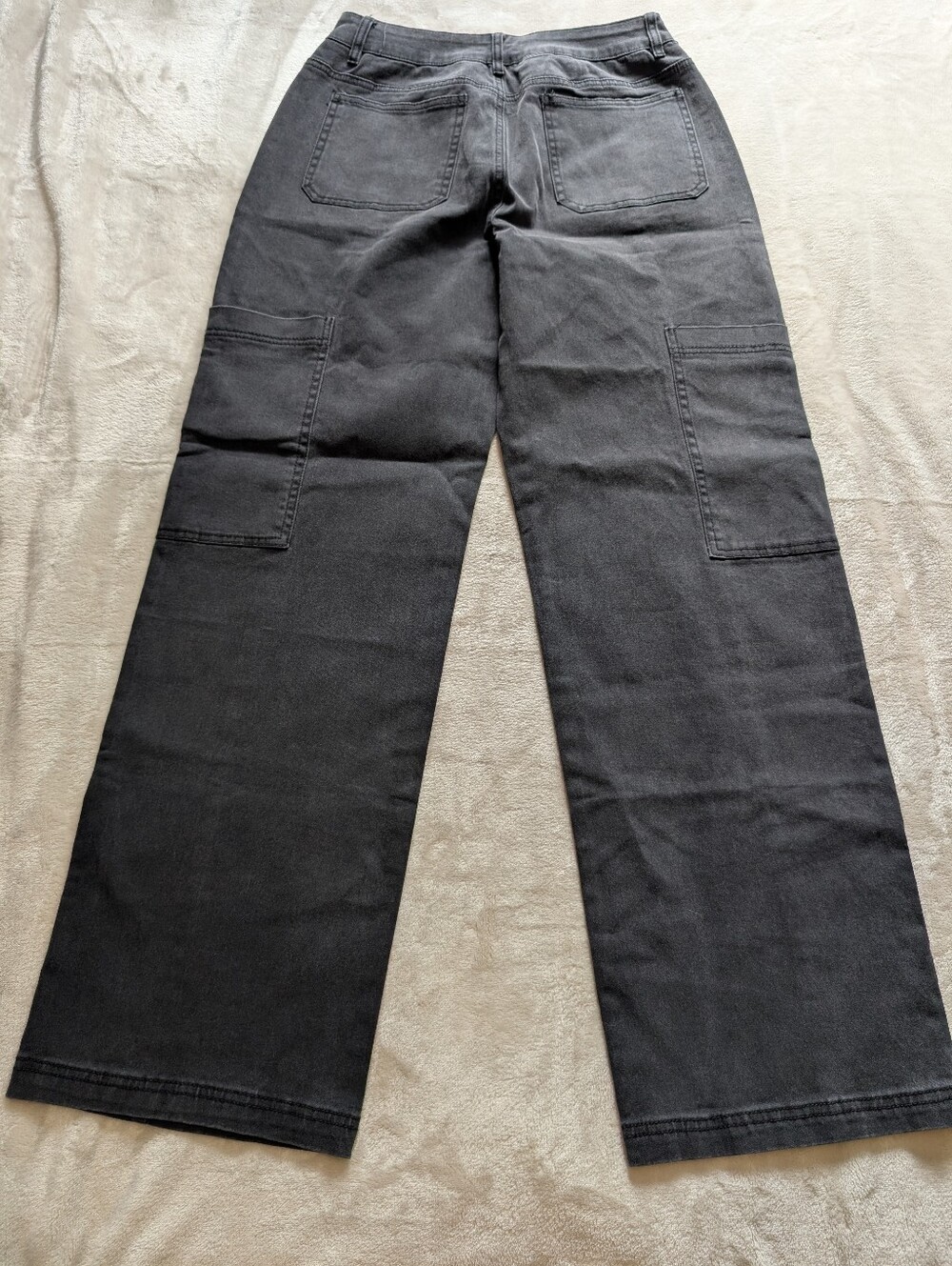 Flamingals Mid Waist Straight Leg Cargo Pants NWT Dark Gray Small - Picture 6 of 8